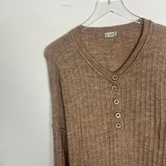 Free People Around The Clock Pullover in Oatmeal Brown Small - Picture 8 of 10
